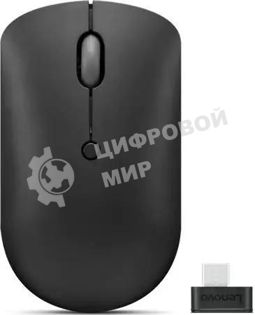 Мышь беспроводная Lenovo 400 черный, 2400 dpi, радиоканал, USB-C, кнопки - 4