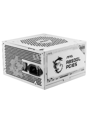 Блок питания MSI MAG A850GL PCIE5 WHITE, 850W, 80 PLUS Gold, полностью модульный, ATX 3.0, PCIE5, RTL белый