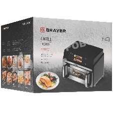 Аэрогриль BRAYER BR2055 черный, 2200 Вт, 11 л, сенсор, 10 программ