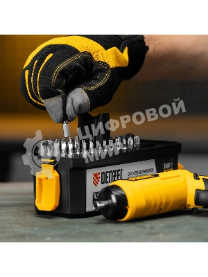 Отвертка аккумуляторная Denzel CSH-3.6, 54 биты, Li-Ion, 3,6 В