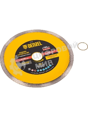 Диск алмазный сплошной Denzel супертонкий, 180 х 25,4 мм, горячее прессование, мокрое резание