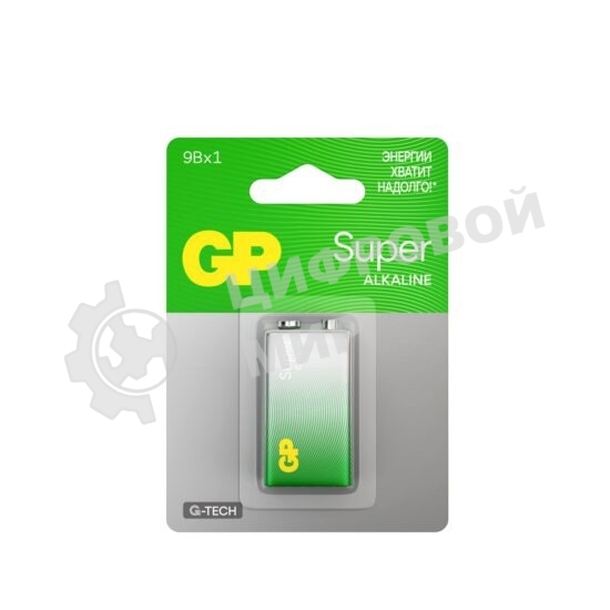 Алкалиновая батарейка GP Super Alkaline G-Tech 9V Крона - 1 шт. на блистере (1 шт.)