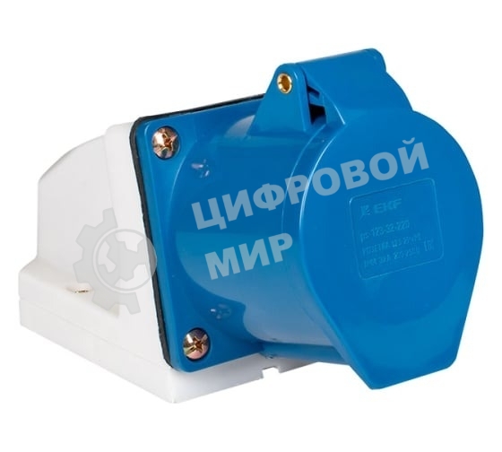 Розетка стационарная наружная 123 2Р+РЕ 32А 220 В IP44 PROxima EKF ps-123-32-220-PRO