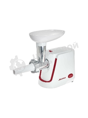 Мясорубка электрическая АКСИНЬЯ КС-2002 белый, 2000 Вт, 1.7 кг/мин, реверс, защита от перегрузки, насадки - 5