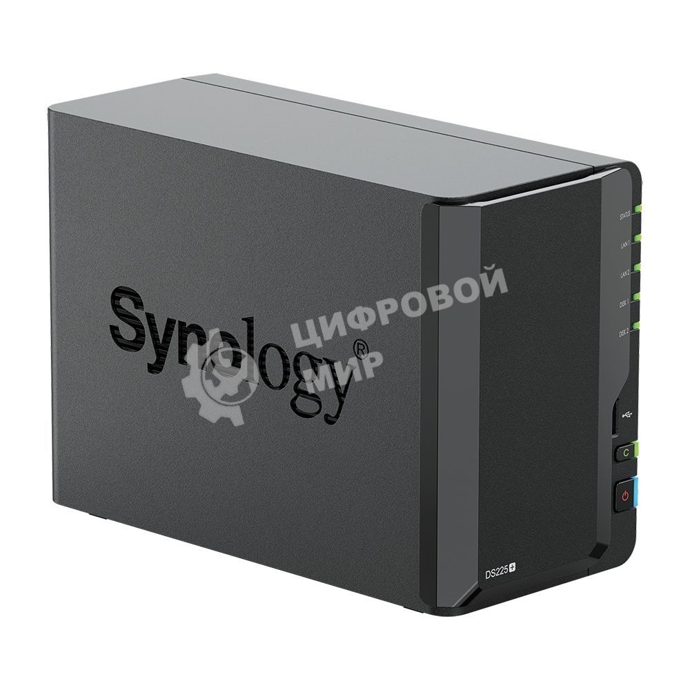 СХД настольное исполнение Synology 2BAY NO HDD DS225+