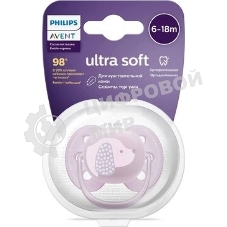 Пустышка Philips Avent ultra soft, собачка, 6-18 мес., 1 шт.