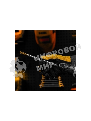 Сверло спиральное по металлу Denzel 10 х 184 мм, Р6М5, Golden Tip, удлиненное