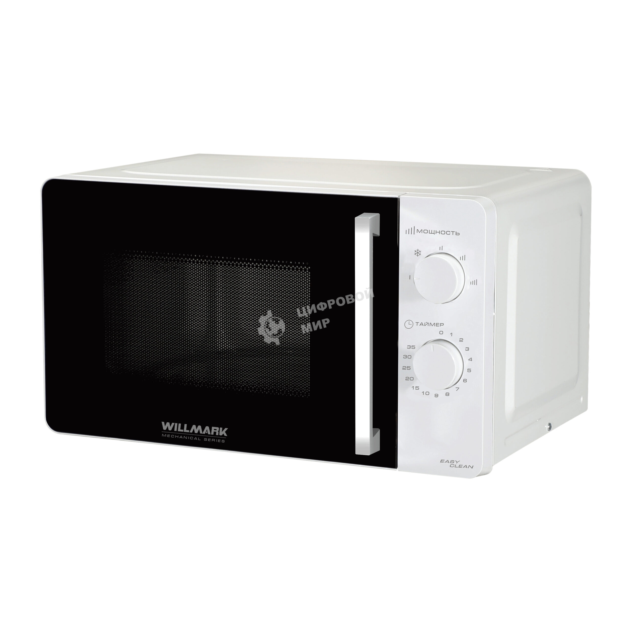 Микроволновая печь Willmark WMO-281XW белый, 20 л, 700 Вт, переключатели - поворотный механизм