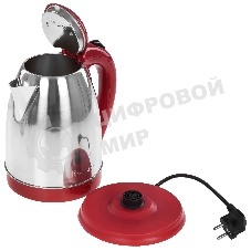 Чайник электрический ВАСИЛИСА ВА-1021 нерж. красный: 1500 Вт, 1.8 л (12)