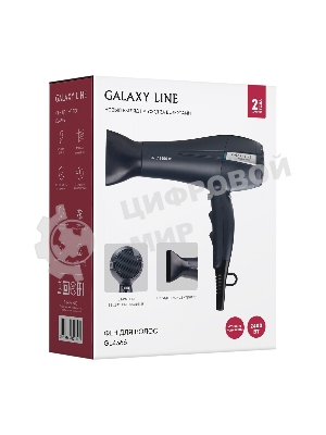 Фен Galaxy Line GL 4366 синий, 2400 Вт, ионизация