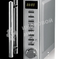 Микроволновая печь BBK 20MWS-721T/BS-M серебристый, 20 л, 700 Вт, переключатели - кнопки, поворотный механизм