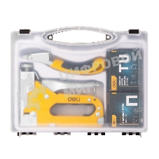 Мебельный степлер Deli DL238105 с набором скоб + антистеплер Набор: 2000шт дверные гвозди. 2000шт Т-гвозди. 2000шт U-гвозди. 1шт скобоудалитель.