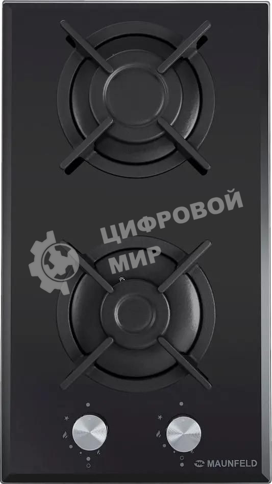 Газовая варочная панель Maunfeld EGHG.32.1CB/G, 2 конфорки, закаленное стекло, черный