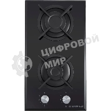 Газовая варочная панель Maunfeld EGHG.32.1CB/G, 2 конфорки, закаленное стекло, черный