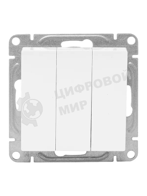 Механизм выключателя EKF UP1-SWW-31 трехклавишный, белый Эпика