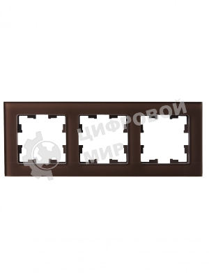 Рамка 3-местная IEK BRITE РУ-3-2-БрТБ стекло темная бронза