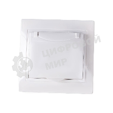 Розетка 1-м СП Кварта 16А РСбш10-3-КБ с защ. крышкой защ. шторки с заземл. IP20 белый IEK ERK12-K01-16-DM