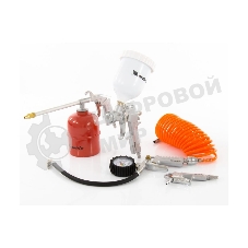 Набор пневмоинструмента Matrix, 5 предметов, быстросъемное соед. краскорасп. с верхним бачком