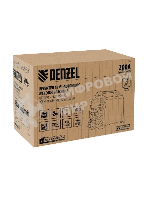 Аппарат инвертор. полуавтомат. сварки Denzel MultiMIG-200DP Synergy Double Pulse, 200 А, ПВ 80%