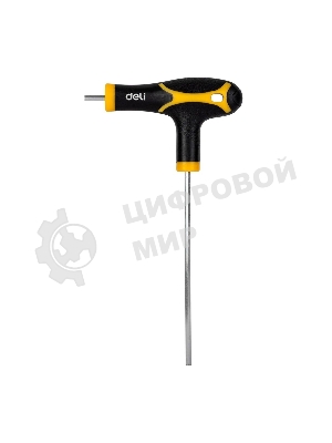 Набор шестигранных ключей Deli DL233108 8 шт. Материал: CR-V. Спецификация: 2x75 мм/2,5x75 мм/3x100 мм/4x100 мм/5x150 мм/6x150 мм/8x200 мм/10x200 мм. Удобная рукоять.