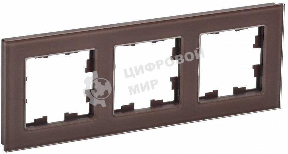 Рамка 3-местная IEK BRITE РУ-3-2-БрТБ стекло темная бронза