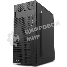 Компьютерный корпус CBR PCC-ATX-E185-WPSU ATX Miditower E185, без БП, 2*USB 2.0, HD Audio+Mic, черный