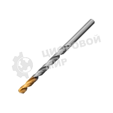 Сверло спиральное по металлу Denzel 10 х 184 мм, Р6М5, Golden Tip, удлиненное