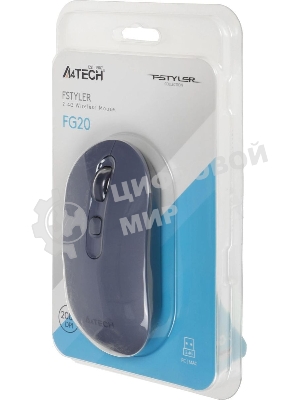 Мышь беспроводная A4Tech Fstyler FG20 пепельный/синий, 2000 dpi, радиоканал, USB, кнопки - 4