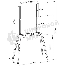 Подставка для телевизора Cactus CS-ST3644BKWN черный/орех, 43