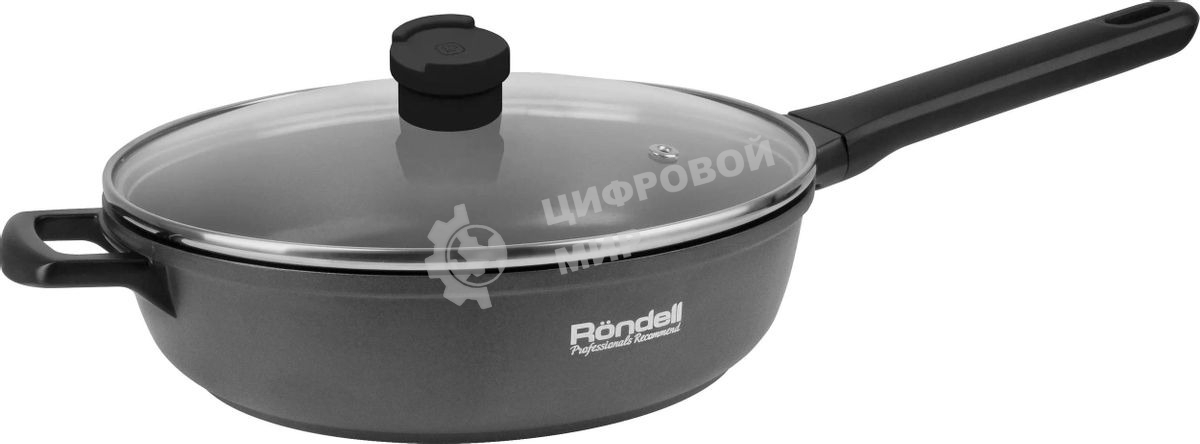 Сотейник Rondell Zorro RDA-1453, 28 см, с крышкой, графитовый