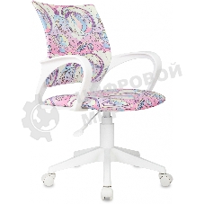 Кресло детское Бюрократ BuroKIDS 1 W мультиколор луна розовая крестов. пластик пластик белый