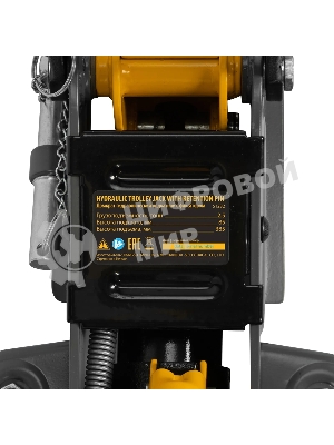 Домкрат гидравлический подкатной с фиксатором Denzel 2,5 т, 85-385 мм