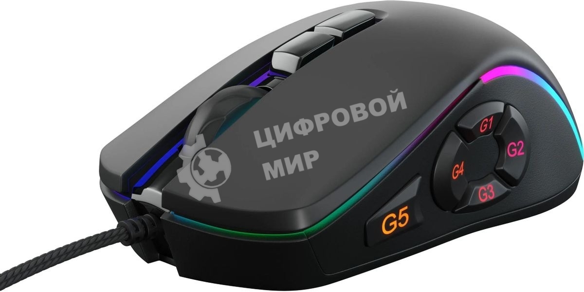 Мышь проводная GMNG XM003 черный, 32000 dpi, USB, кнопки - 10