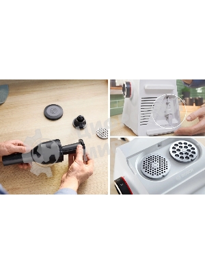 Мясорубка электрическая Bosch MFWS609W белый/черный, 2100 Вт, 3.5 кг/мин, реверс, насадки - 4