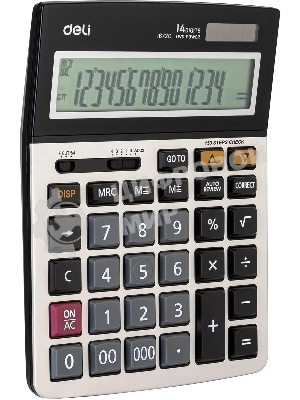 Калькулятор настольный Deli E1672C серебристый 14-разр.