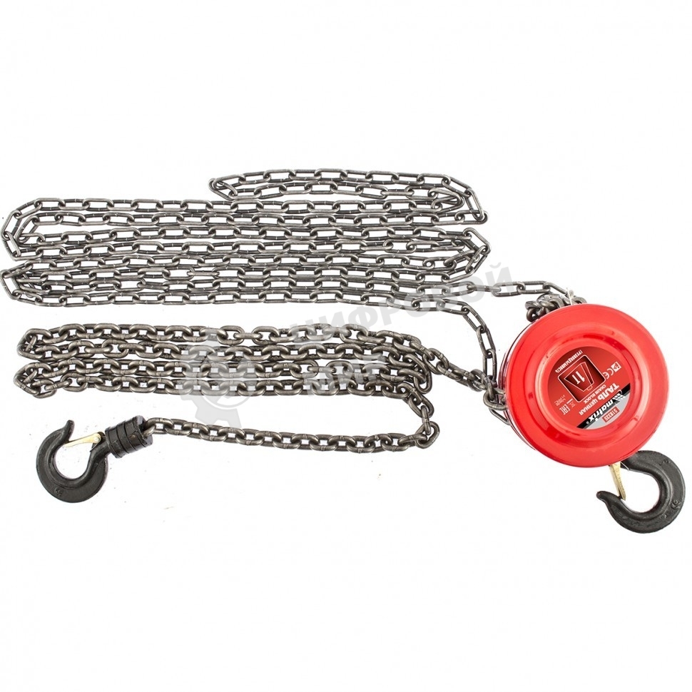 Таль цепная Matrix 1 т, h подъема 2,5 м, расстояние между крюками 300 мм