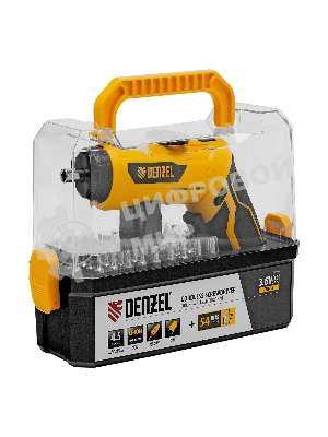 Отвертка аккумуляторная Denzel CSH-3.6, 54 биты, Li-Ion, 3,6 В