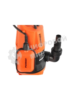 Насос дренажный PATRIOT F 400 (NEW) 315302405 Мощн. - 400 Вт, напр. - 220 В, макс.производит. - 8000 л/час, макс. глуб. погруж. - 5 м., макс. выс.подъема- 5 м., корпус - пластик.