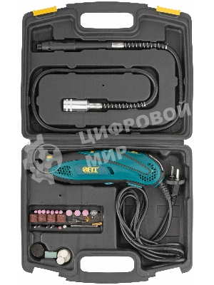 Прямошлифовальная машина (гравер) DG-137PL, 135 Вт, 10000-32000 об/мин, 2,4/3,2 мм, БС щеток, набор насадок, пластик. кейс