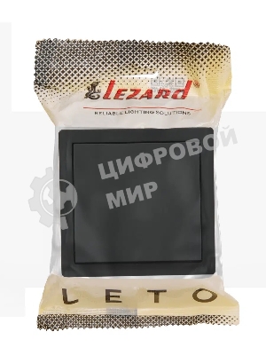 Выключатель 1-клав. LETO черный бархат LEZARD 752-4200-100