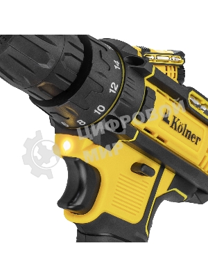 Дрель-шуруповерт Kolner KCD 12/2C, 12 В, 1,5 Ач, 29 Нм, щеточный