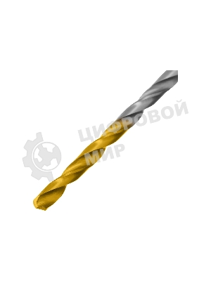 Сверло спиральное по металлу Denzel 3 х 100 мм, Р6М5, Golden Tip, удлиненное, 2 шт.