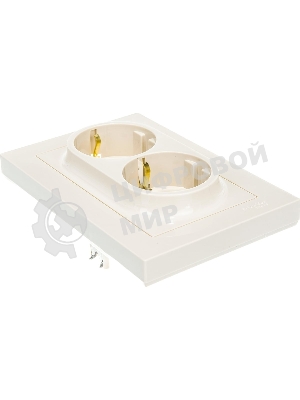 Розетка 2-м AtlasDesign с заземл. 16А в сборе беж. SchE ATN000224