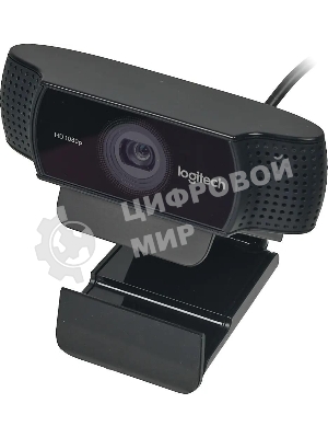 Веб-камера Logitech C922 Pro Stream 1920x1080, 30 кадр/с, USB Type-A, микрофон (2 шт, шумоподавление), автоматическая фокусировка, автоосвещение, универсальное крепление