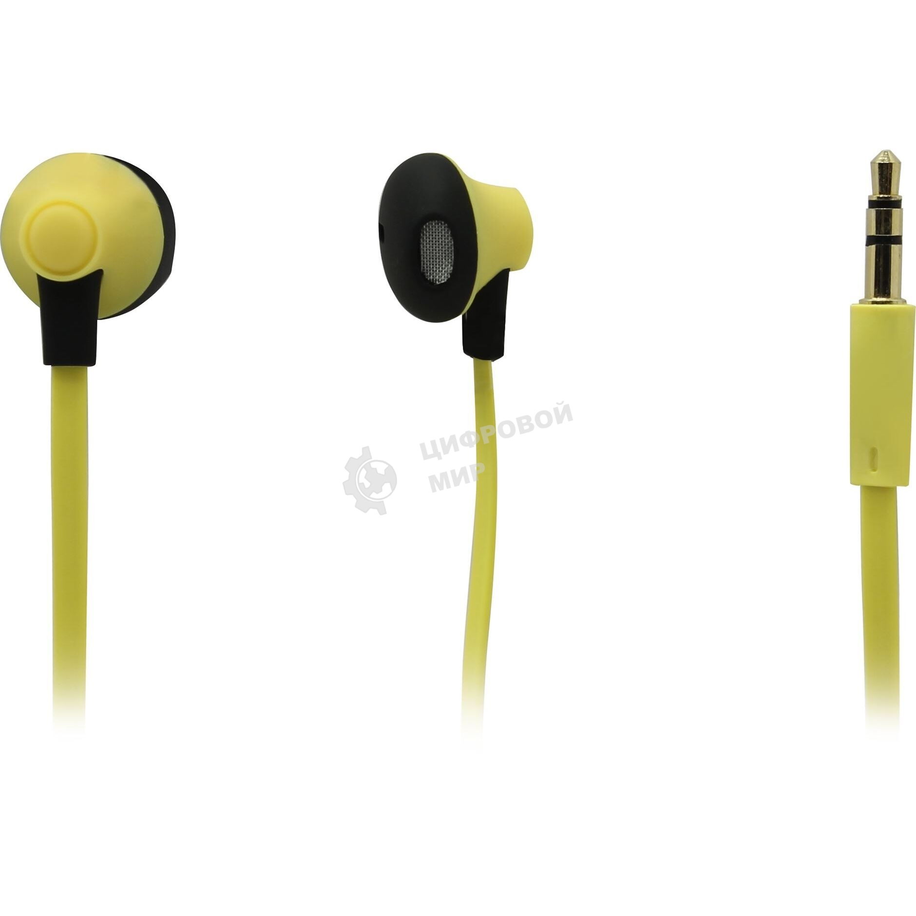 Проводные наушники Smartbuy Boost желтый, внутриканальные, Jack 3.5 мм, покрытие soft-touch, микрофон на проводе