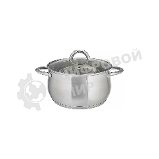 Кастрюля WEBBER BE-355/2 6,5 л, 24 см, из нержавеющей стали со стеклянной крышкой