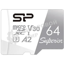 Флеш карта microSD 64Gb Silicon Power Superior Pro A2 microSDXC Class 10 UHS-I U3 Colorful 100/80 Mb/s
