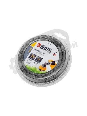 Леска для триммера Denzel двухкомпонентная звезда, 2,0мм х 15м, блистер EXTRA CORD