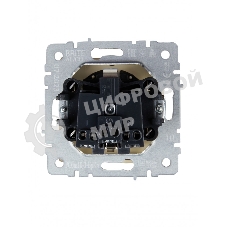 Розетка 1-местная IEK BRITE РСбш10-3-БрКр (BR-R16-16-K10) с заземлением, с защитными шторками и крышкой, 16А, IP20, бежевый