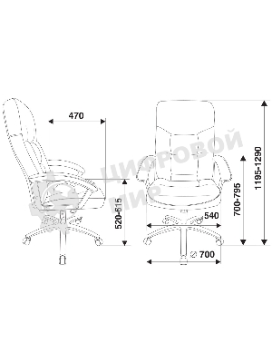 Кресло Бюрократ T-9908AXSN-AB черный, кожа